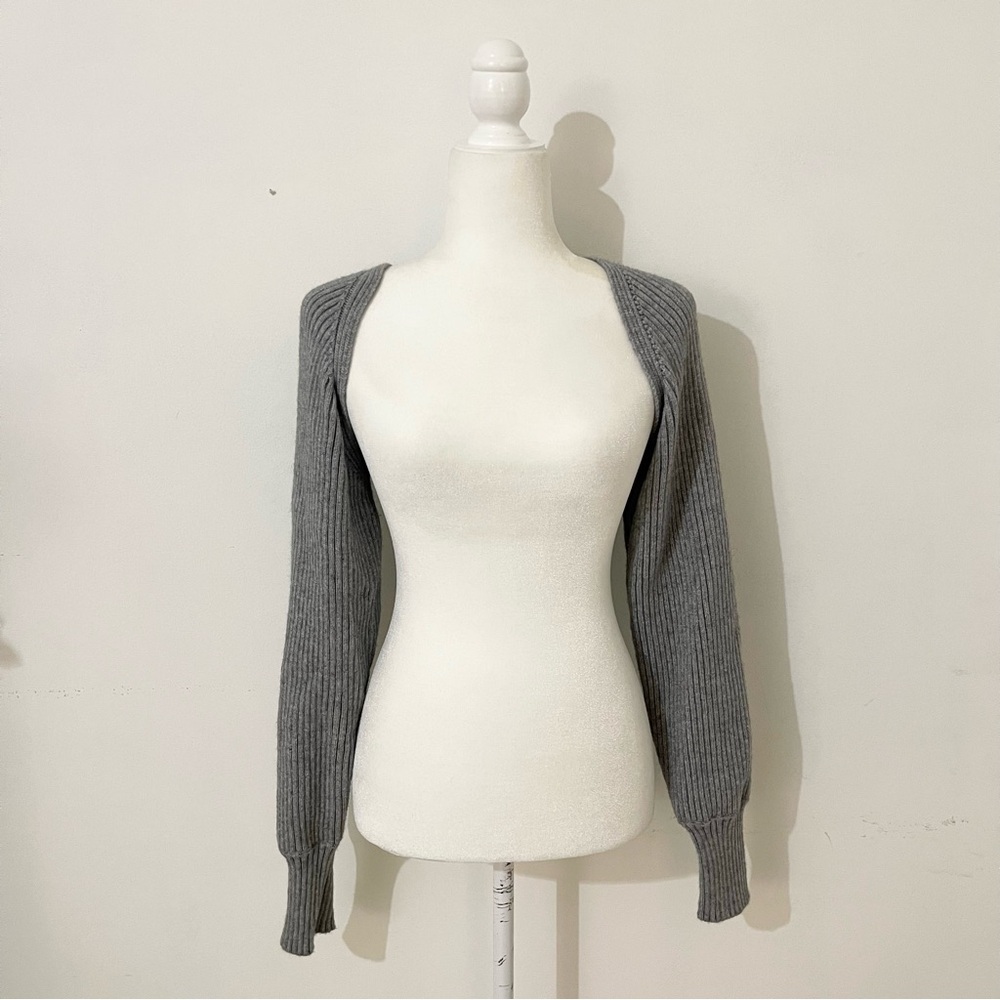 abbeline gray knit ballet shrug